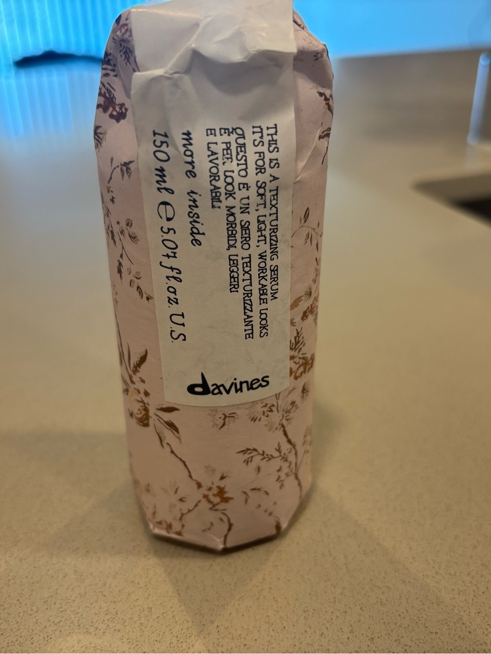Davines Texturizing Serum - Pink Floral Packaging